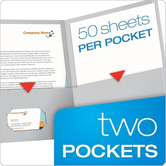 Oxford Twin-Pocket Folders, Textured Paper, Letter Size, Gray, Holds 100 Sheets, Box of 25 (57505EE)