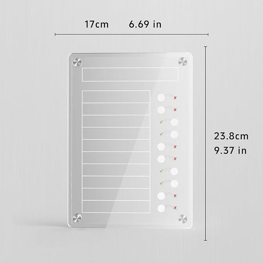 NiHome Acrylic Magnetic to Do List Planning Board with Sliders & Desktop Stand, Chore Chart for Kids & Adults, Checklist Routine Chart Task Board for Fridge & Desk, for Magnetic Metal Surfaces Only