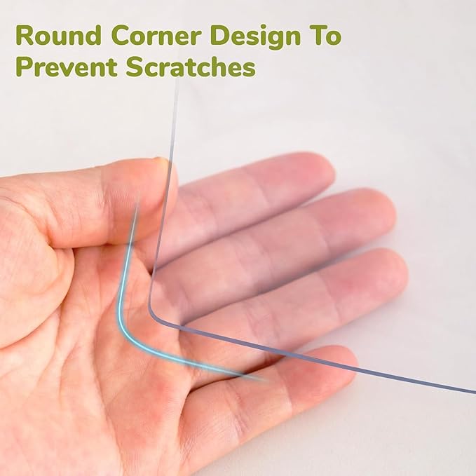 Eisdroma 28 x 36 Inch Clear Table Cover Protector, Clear Table Protector for Dining Room Table, 1.5mm Plastic Table Cover, Waterproof Table Pad for Kitchen, Office