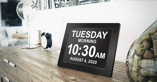 American Lifetime New 2026 Dementia Clock Large for Seniors, Digital Clock Large Display with Custom Alarms, Clock with Day & Date for Elderly, Number Digital Clock 12 Inches Black