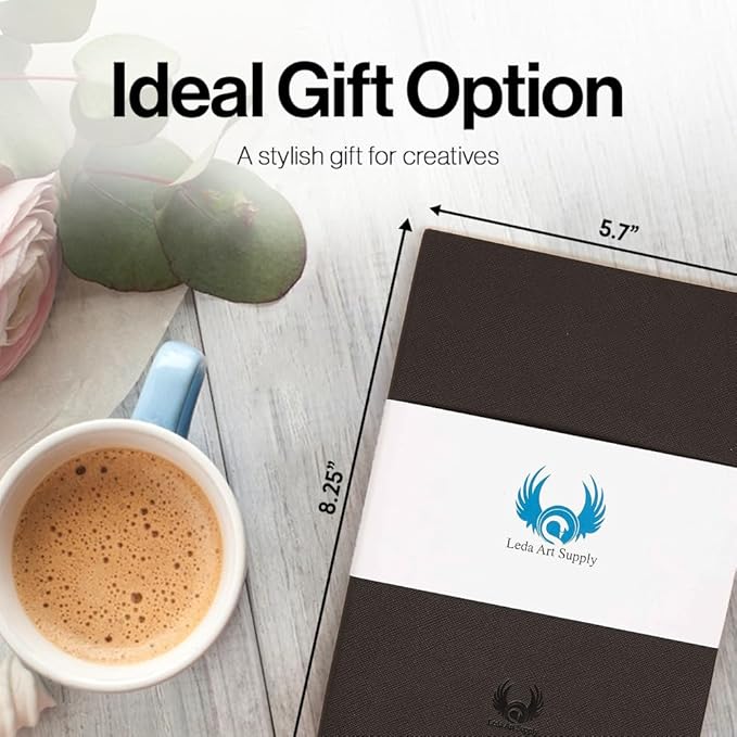 A5 Sketchbook, Lay Flat Softcover Sketch Book for Everyone, Ideal for Ink, Water Color, Pen, Pencils, 160 Tear Resistant Pages, Size: Medium, Leda Art Supply