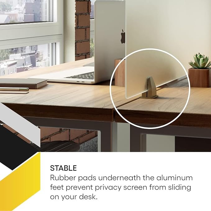 OBEX Acrylic Free Standing Screen, Divider for Desk Privacy Home & Office Partitions for Table Top Workstation, Portable Cubicle Panel for Work, 18" x 30", Frosted
