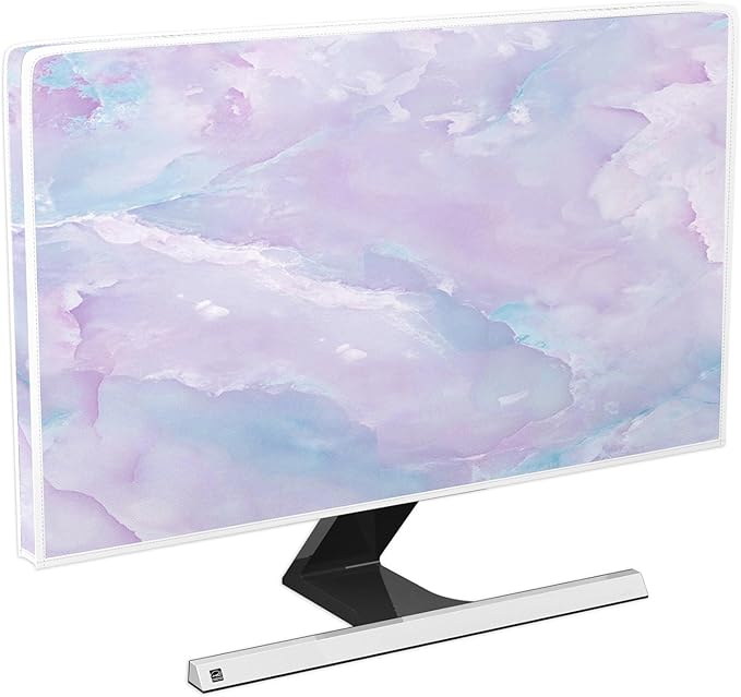 Baocicco Violet Marble Waterproof 70 Inch TV Dust Cover Anti-Static Dustproof Abstract Creative Desigen Television Accessories TV LCD Screen Texture TV Decoration for LED LCD OLED TVs