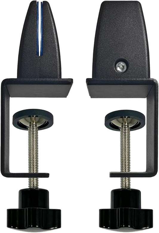 Jhanw Desk Divider Clamp For 1/8" To 0.51" Panel, Adjustable Desk Partition Clamp For 0.32" To 2.04" Desktop, Standing Desk Accessories For Desk Privacy Folders, Black Sneeze Guard Holder 2-pack