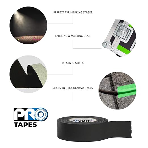 ProTapes Pro Gaff Premium Matte Cloth Gaffer's Tape With Rubber Adhesive, 11 mils Thick, 55 yds Length, 2" Width, Olive Drab (Pack of 1)