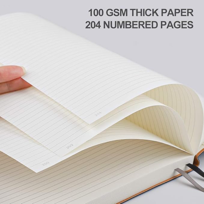 B5 College Ruled Notebook Softcover Journals (2-Pack)- AHGXG Large Composition Notebook 7.6 x 10 inch with Thick 100gsm Lined Paper, Total 408 Numbered Pages, Black Pink