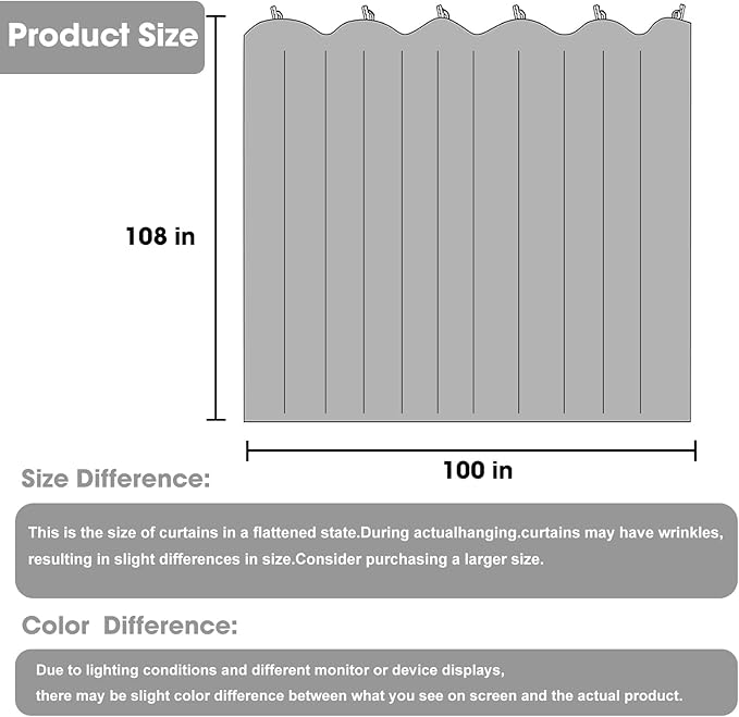 Cbsroro Room Divider Blackout Curtain Track Curtains Wall Dividers Panels Screen for Living Rooms Bedroom Office Privacy Partition Separation, W100 × L108 Inch,1 Panel, Light Grey