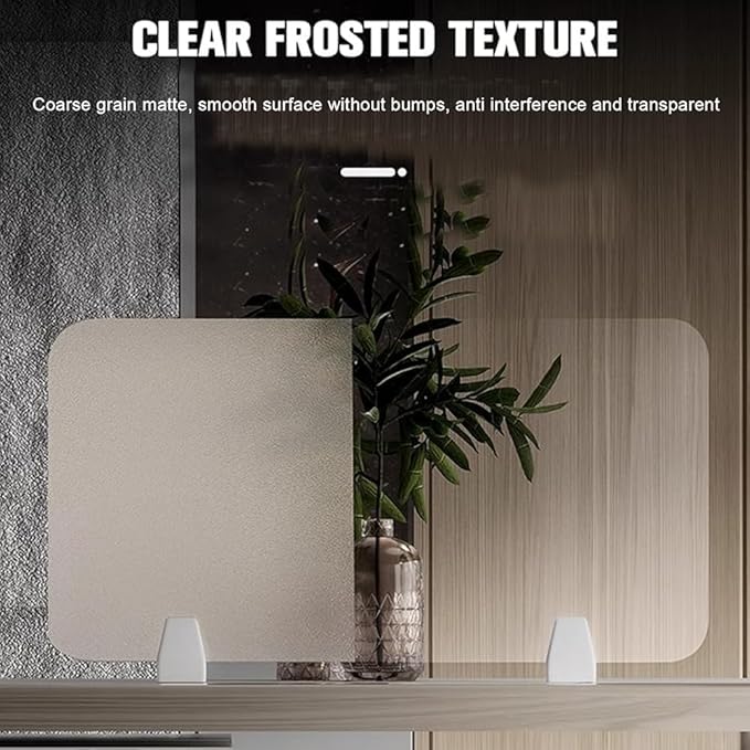 RCJCQSR Acrylic Frosted Privacy Free Standing Screen, Visual Distractions Privacy Panel Portable Desk Divider Guard for Table Top Workstation for Home Office(Size:80x30cm(31.5x11.8))