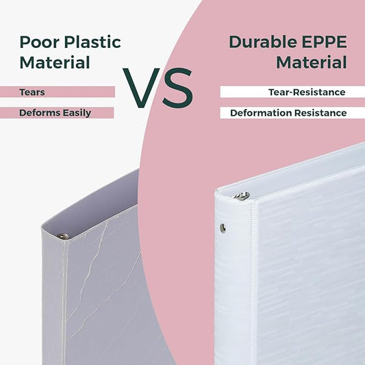 POPRUN 3 Ring Binder 1.5 Inch, PVC-Free, Holds 325 Sheets of 8.5 x 11 Paper, Extra Durable Organizer with 2 Pockets for School & Office, Heavy-Duty, 4 Pack, Midnight Green