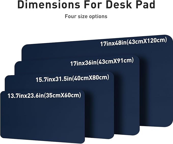 Aothia Leather Desk Pad Protector — Dark Blue