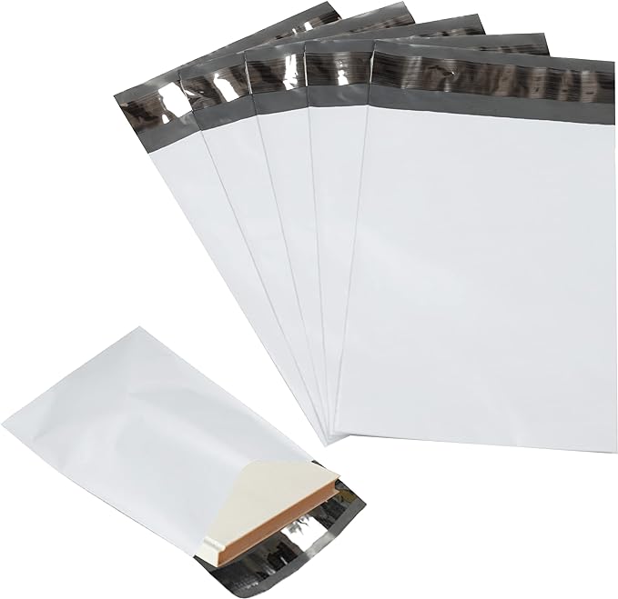 1000 Pack Secure Seal White Poly Mailers - Safe Shipping with 14x17 Mailers - Self Sealing 2 Mil Poly Shipping Envelopes