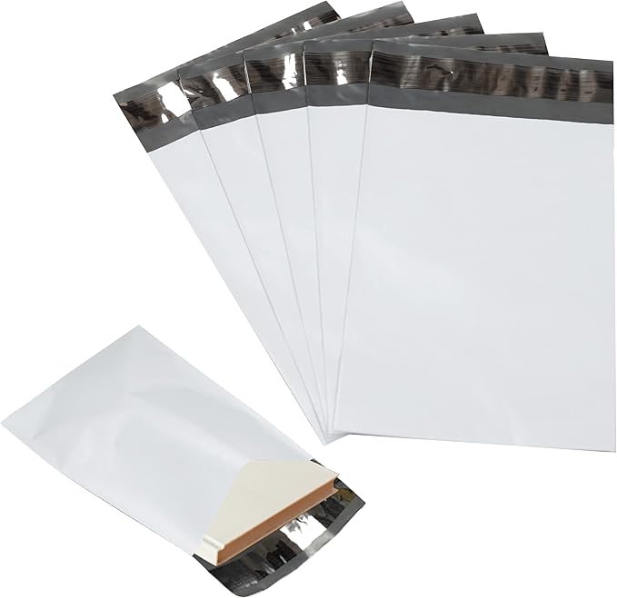 2000 Pack Secure Seal White Poly Mailers - Safe Shipping With 4x6 E-Commerce Bags - Self Sealing 2 Mil Poly Envelopes