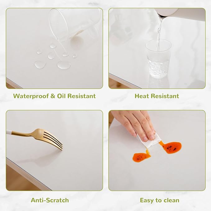 Eisdroma 42 x 96 Inch Clear Table Cover Protector, Clear Table Protector for Dining Room Table, 1.5mm Plastic Table Cover, Waterproof Table Pad for Kitchen, Office