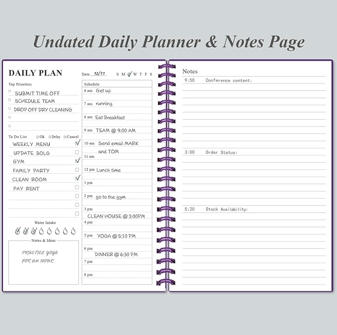 Daily Planner Undated (Purple, A5)