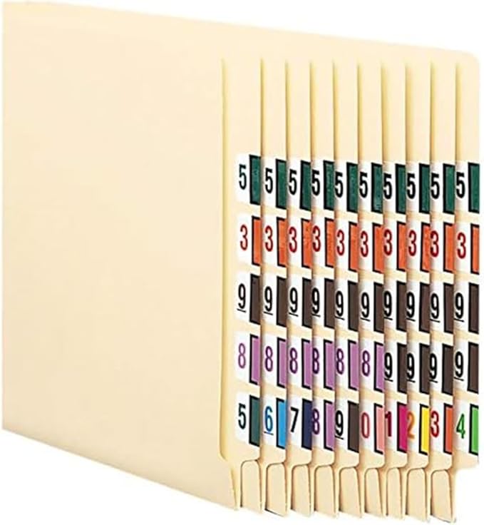 File Right Number Labels Roll – Color-Coded Numeric Filing Labels, 1-5/8" × 7/8" Laminated Self-Adhesive File Folder Numbers for, Office Filing Systems, Automotive Records – Roll #7, 1 Roll