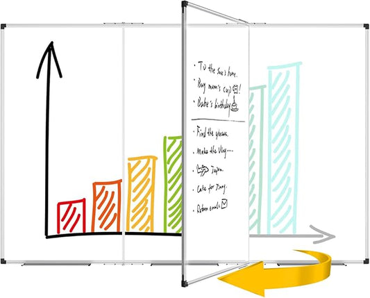 XBoard 118 x 48 Inch Magnetic Dry Erase Board, Oversized Foldable Whiteboard with Marker Tray 10' x 4' | Aluminum Frame