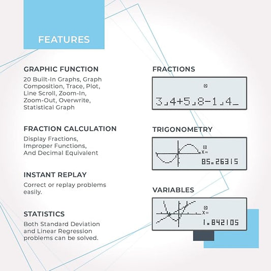 CATIGA Scientific Calculator with Graphic Functions - Multiple Modes with Intuitive Interface - Perfect for Students of Beginner and Advanced Courses, High School or College