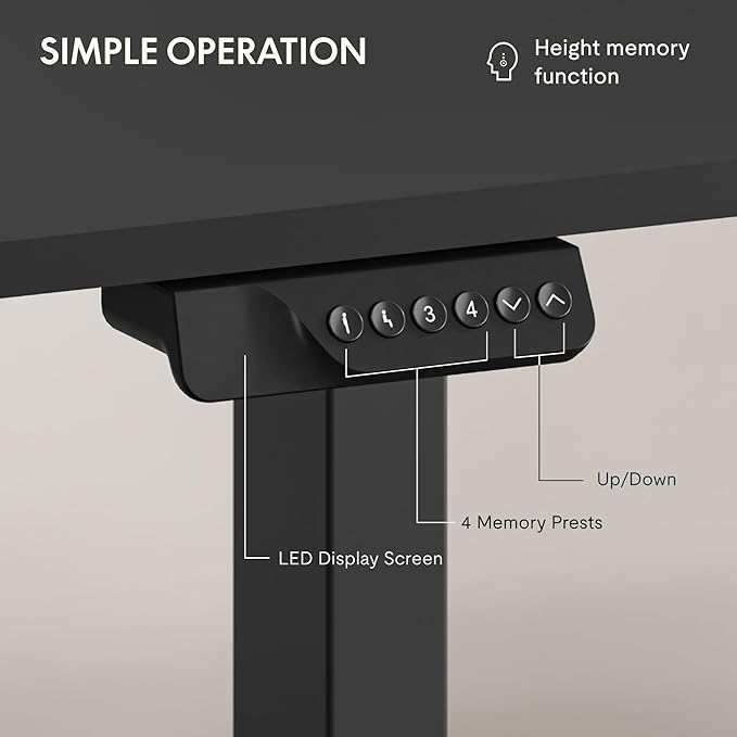 FLEXISPOT 71x32 Inch Large Dual Motor Electric Standing Desk, Black - Computer Desk with Memory Controller, Home Office Desk with Splice Board