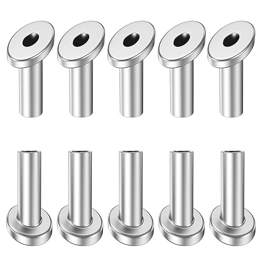 BLIKA 40 Pack 3/16" Angle Beveled 45 Degree Protector Sleeves for 1/8", 5/32", 3/16" Stair Cable Railing, T316 Stainless Steel Wood Post Protector
