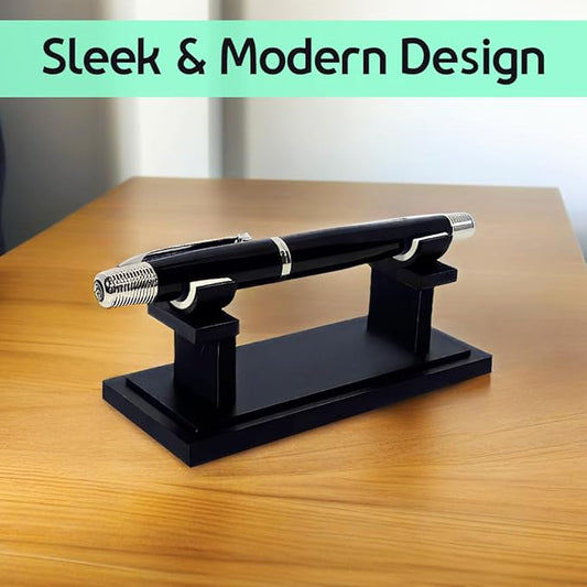 Fountain Pen Holder for Desk | Vintage Acrylic & Metal Organizer Stand | Pencil Holder for Table and Office Pen Holder for Desk Display