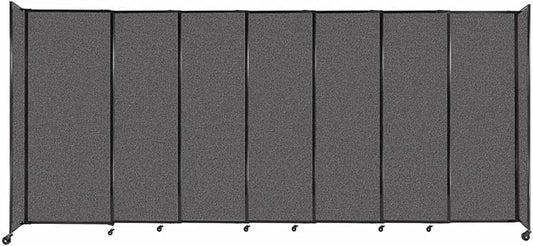 Versare Straightwall Sliding Portable Wall Partition | Freestanding Office Dividers | Locking Wheels | Temporary Room Separator | 15'6'' Wide x 6'10'' Tall Charcoal Gray Fabric Panels