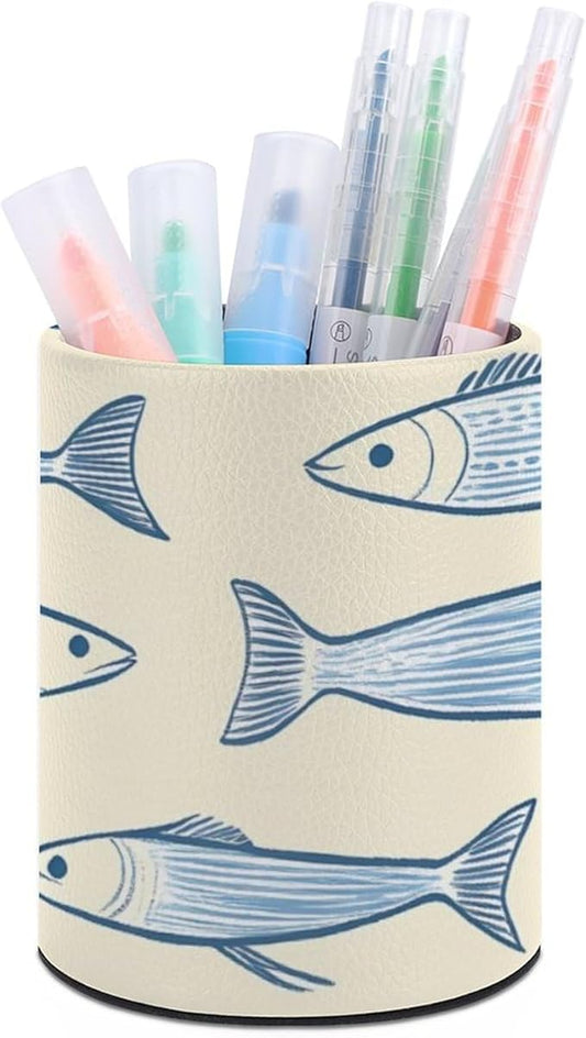 Office Prime Sardine Fish Leather Pencil Holder