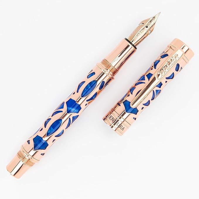 Conklin Endura Deco Crest Fountain Pen in Blue (Blue)