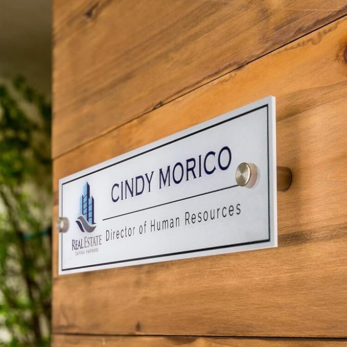 Personalized Office Door Sign, Custom Acrylic Name Plate with Title, Professional Wall Plaque for Business, Home Office, or Desk – Modern Design, Name Plate - 8x2 Executive CEO Sign, New Job Décor 3