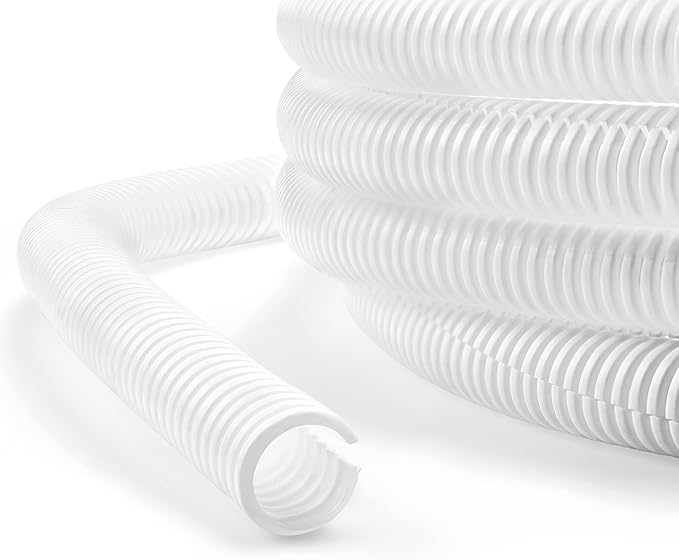 YCLYC Cable Management, 10ft 1/2” Wire Loom Tubing Cord Protector, White Cable Sleeve Wire Wrap, Cord Wrap for Computer Cord Organizer, Office, Home, ect
