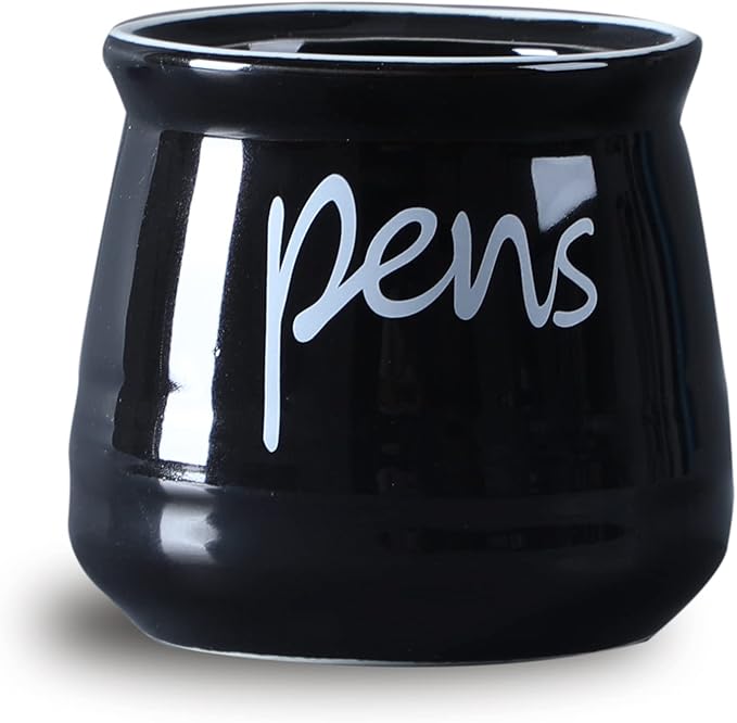 ONTUBE Porcelain Pen & Pencil Holder Stand — Black