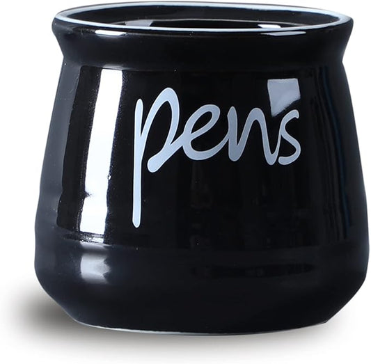 ONTUBE Porcelain Pen & Pencil Holder Stand — Black
