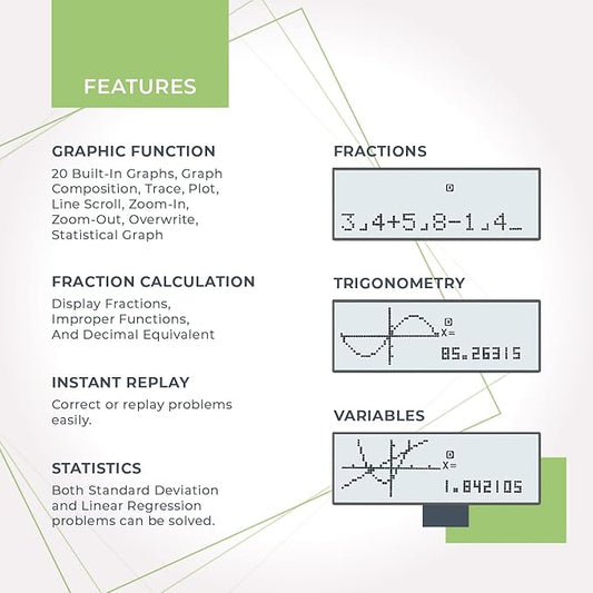 CATIGA CS229 Scientific Calculator with Graphics Functions, Multiple Modes with Intuitive User Interface, for Beginner and Advanced Courses
