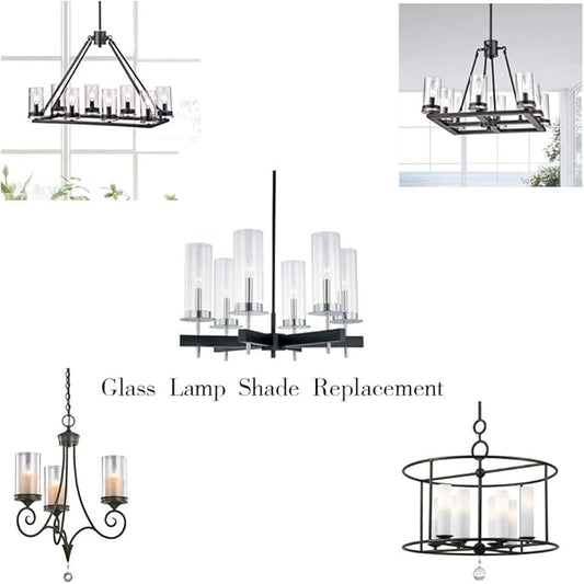 Sunwo Glass Shade Straight Cylinder Glass Lamp Shade Replacement with Multiple Effects (Bubble Straight Cylinder)