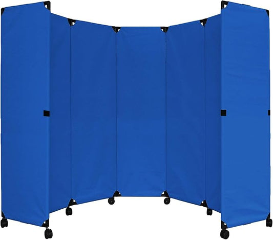 Versare MP10H Portable Folding Wall Partition | Economical 5 Panel Design | Portable Room Divider On Wheels | Adjustable, Freestanding Setup | Multiple Widths