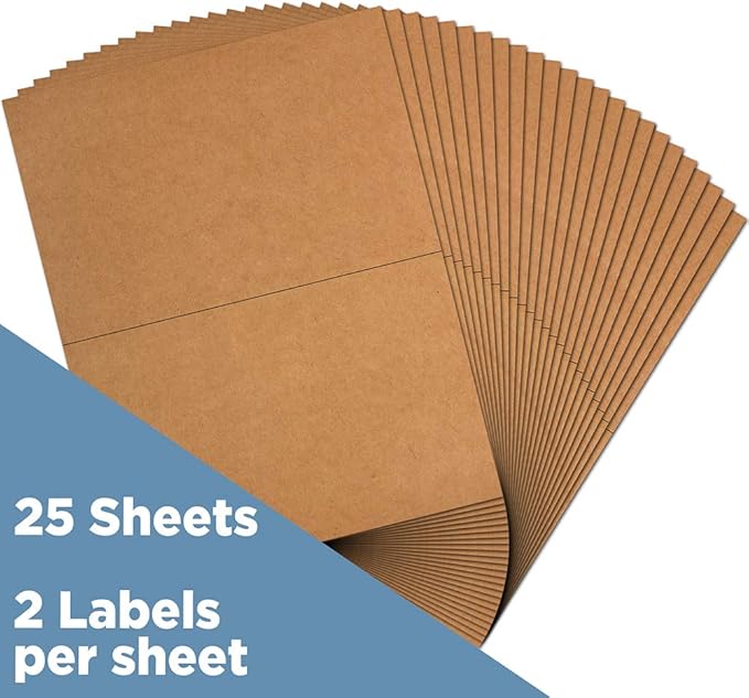 JAM PAPER Shipping Labels (Brown, 2x8)
