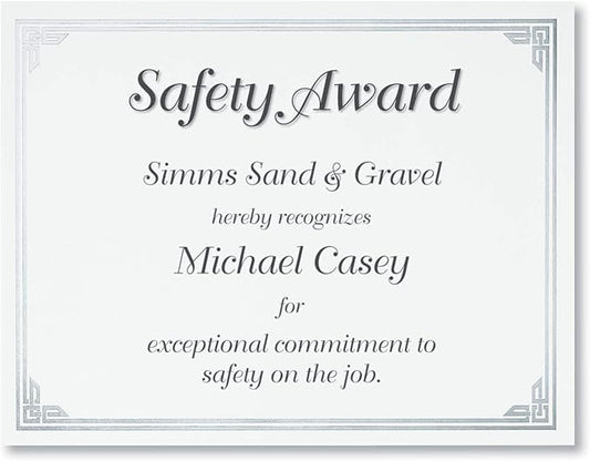 PaperDirect Silver on White Classic Specialty Certificates, 8½ x11, Foil Accents, 50 Count, Certificates And Awards Paper, For School, Work, Diplomas & Award Certificates
