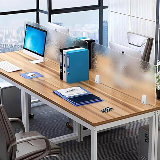 RCJCQSR Acrylic Frosted Privacy Free Standing Screen, Visual Distractions Privacy Panel Portable Desk Divider Guard for Table Top Workstation for Home Office(Size:80x30cm(31.5x11.8))
