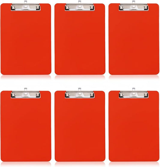 TFDLCG zm 6 PCS Clipboards Bulk Nurse Clipboard with Pen Holder,Plastic Clip Boards 8.5x11,A4 Letter Size Cute Clipboards for Women Kids Teacher,Classroom Office Home(Red)