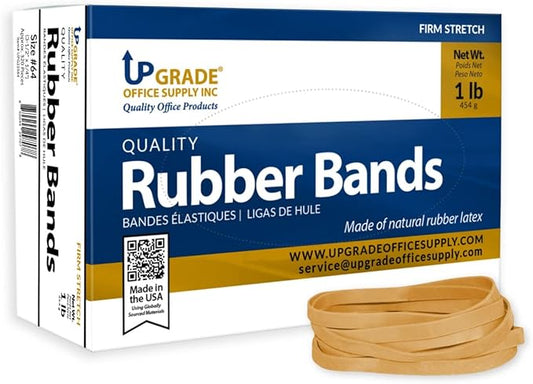 Upgrade Rubber Bands Size 64 (3-1/2 in x 1/4 in), 1 lb Box, USA