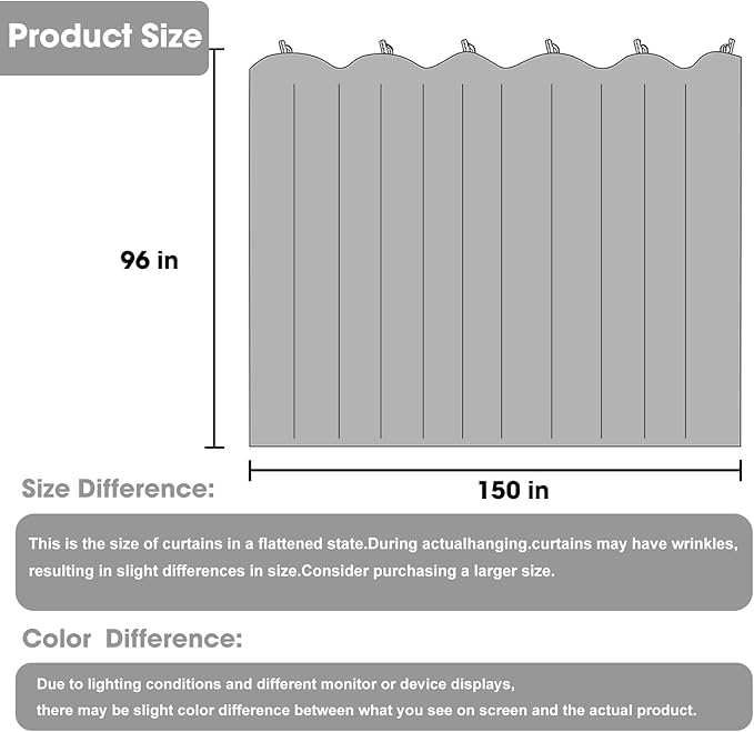 Cbsroro Room Divider Blackout Curtain Track Curtains Wall Dividers Panels Screen for Living Rooms Bedroom Office Privacy Partition Separation, W150 × L96 Inch,1 Panel, White