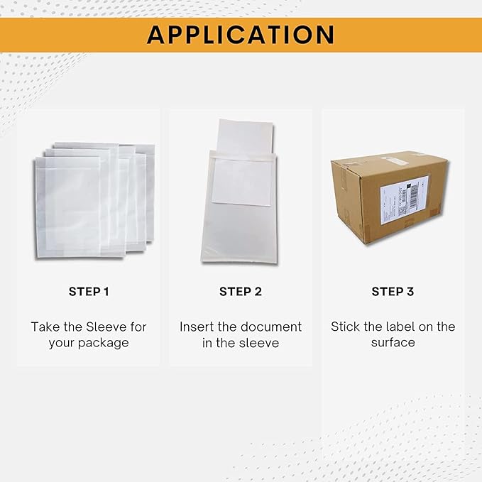 100 Pack 6"x9" Shipping Label Sleeves – Clear Self-Adhesive Packing Slip Pouches, Waterproof Packing List Envelopes – Ideal for Shipping Documents, Mailing Labels, Invoices & Packing Slips