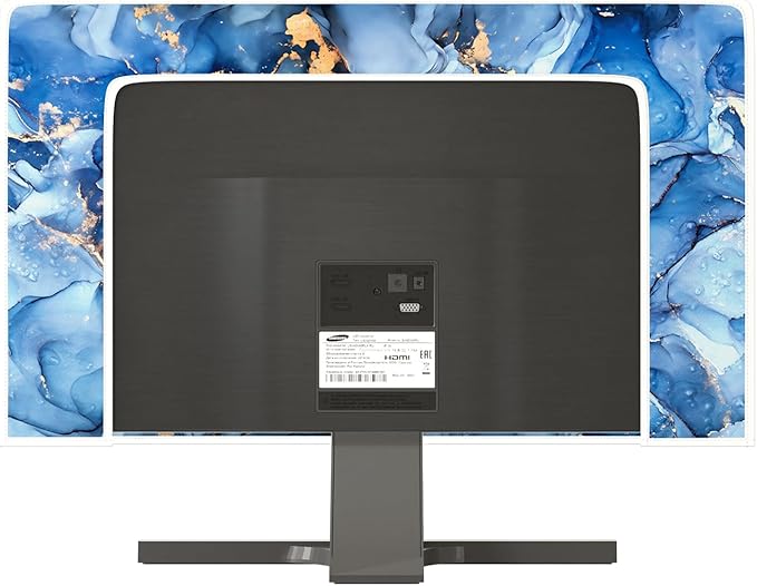 Baocicco Navy Blue Gold Marble Waterproof TV Dust Cover 37, 38, 39 Inch Creative Texture Grain Television Screen Cover Abstract TV Display Protectors Protective LED LCD OLED TVs Dust-Proof