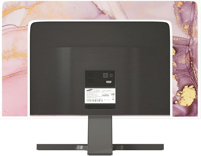 Baocicco Pink Gold Marble Waterproof Screen TV Cover 37, 38, 39 Inch Decorative Modern Television Cover for Home TV Screen Texture Dust Proof Monitor Covers for Television Screen LED LCD OLED TVs
