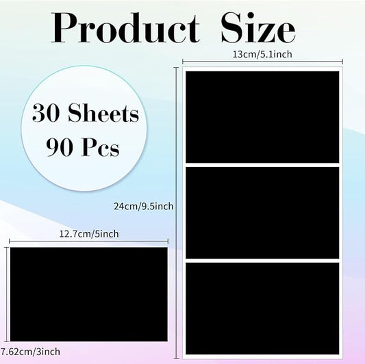STARLIBOO Removable Colored Labels Stickers, 3X5 Inch Removable Large Label Stickers for Moving Boxes and Storage Bins- Waterproof- Tear Resistant (Black)