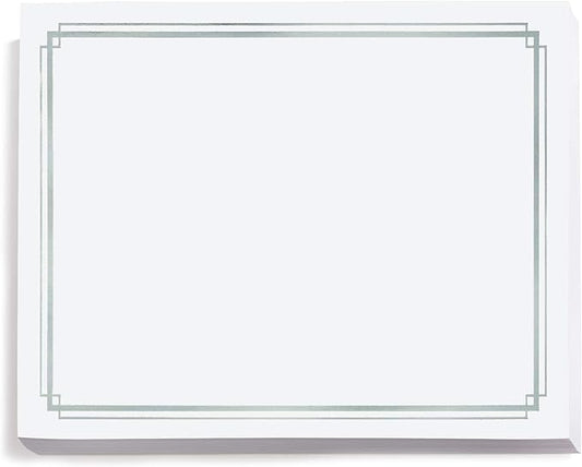 PaperDirect Foil Elegance Specialty Certificates, 50 Sheets of 38lb White Paper, 8½" x 11", Double Silver Foil Border, Perfect for Awards, Students, Employees, Volunteers, Course Completion, Diplomas