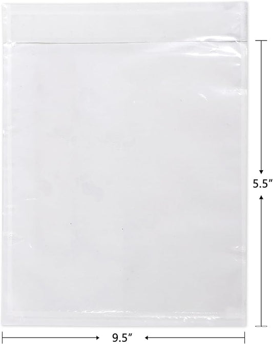 iMailer - 200 PCS 9.5"x12" Packing List Pouch- Clear Plastic Envelopes with Self-Adhesive Seal for Packing Slips and Invoices