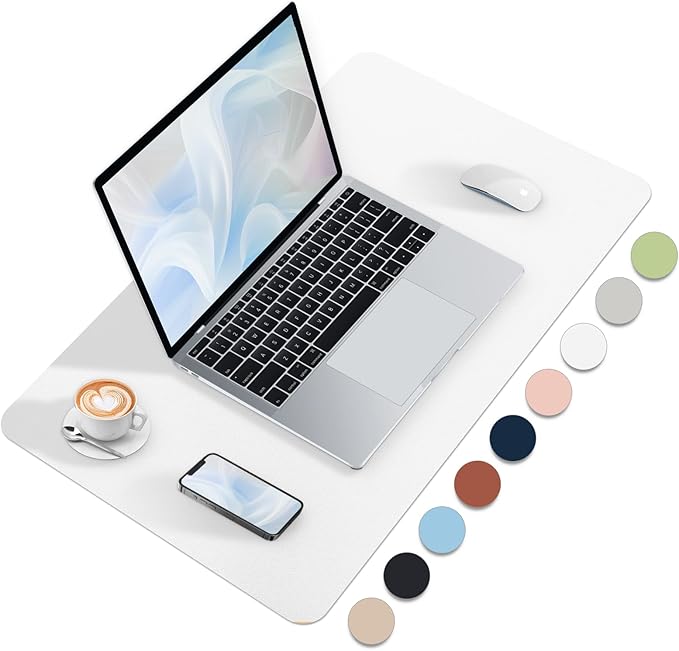 Bloss White Desk Mat (White, 27.6x13.8Inches)