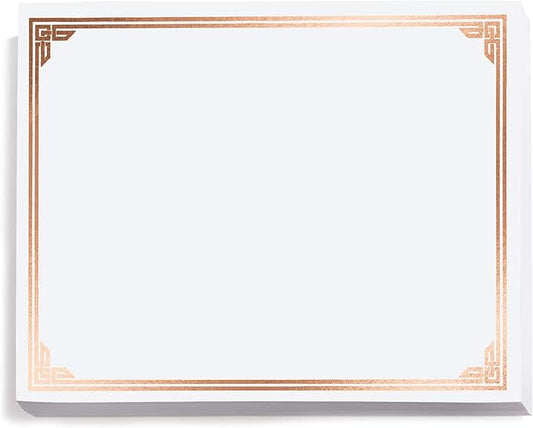 PaperDirect Copper on White Classic Specialty Certificates, 8½ x11, Foil Accents, 50 Count, Certificates And Awards Paper, For School, Work, Diplomas & Award Certificates