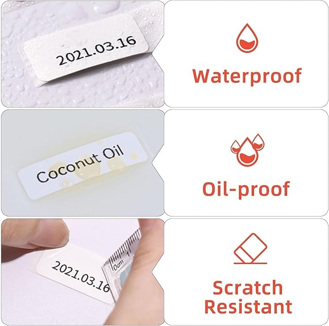 Risio Thermal Labels 1.57"x1.18"(40x30mm),220 Labels/Roll(5 Rolls),Waterproof, Oil-Resistant, Scratch-Resistant Thermal Label Paper,for Barcode/Address/Mailing/Logo/Business/Home