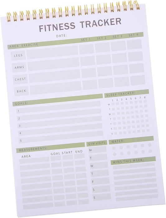 VICASKY Fitness Journal Notebook for Daily Training Sturdy Workout Planner Goal Setting 12-Month Fitness Agenda Notepad for Men Women Gym Enthusiasts